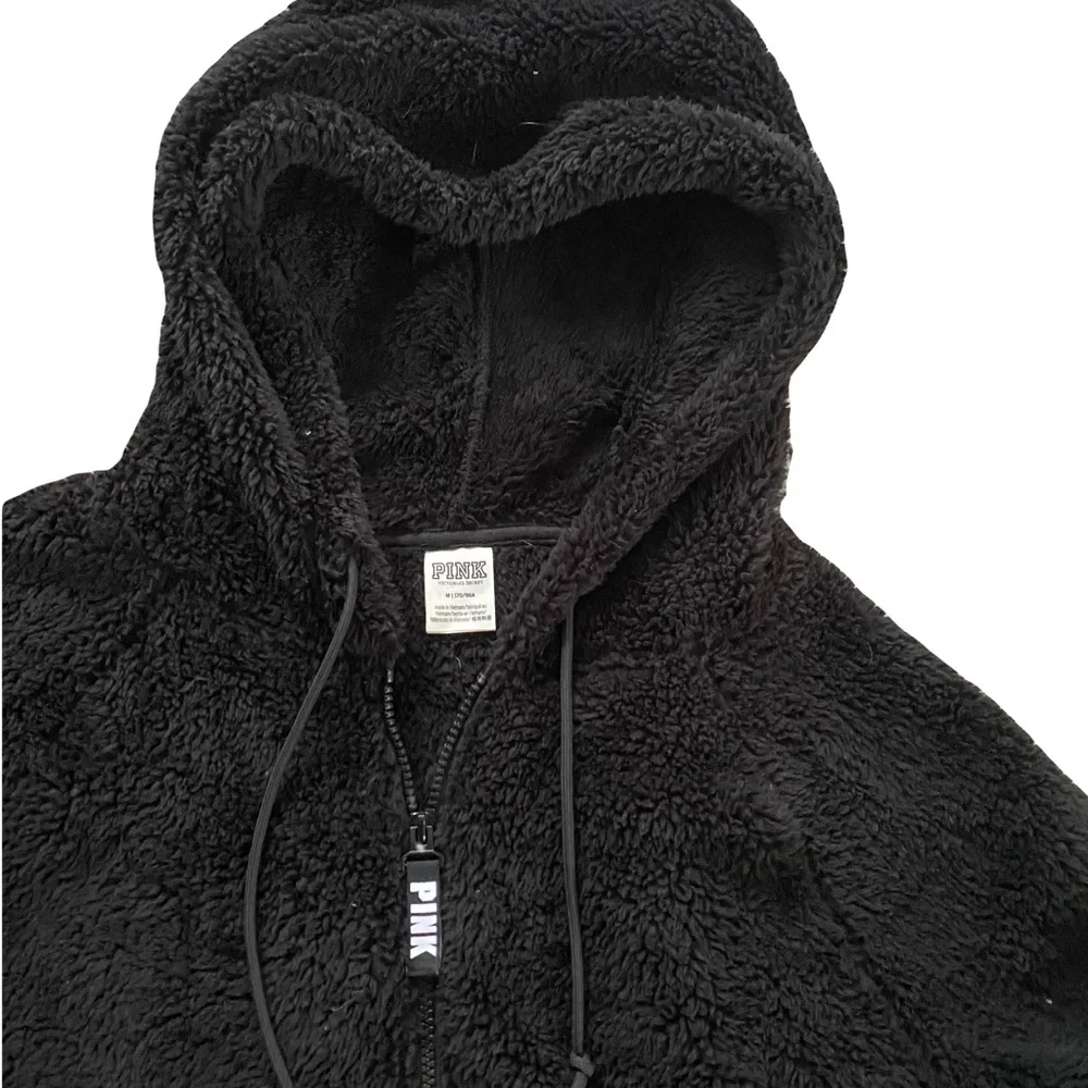 NWOT vs pink sherpa hooded half zip teddy jacket coat - Picture 2 of 3